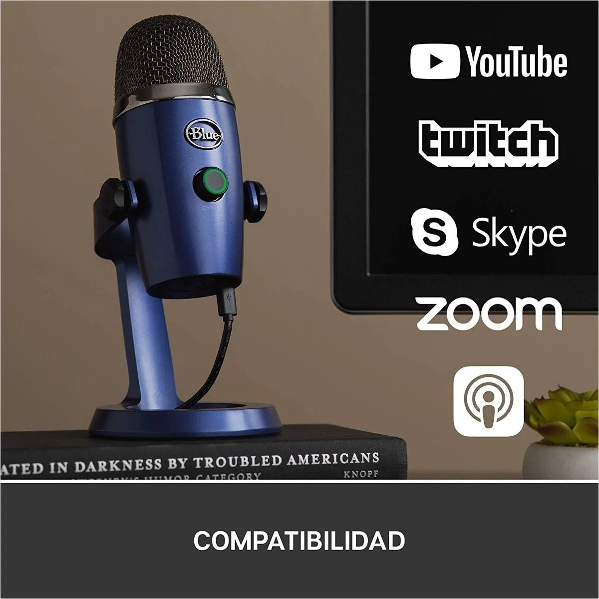Micrófono Blue Yeti Nano Condensador Omnidireccional color vivid blueS