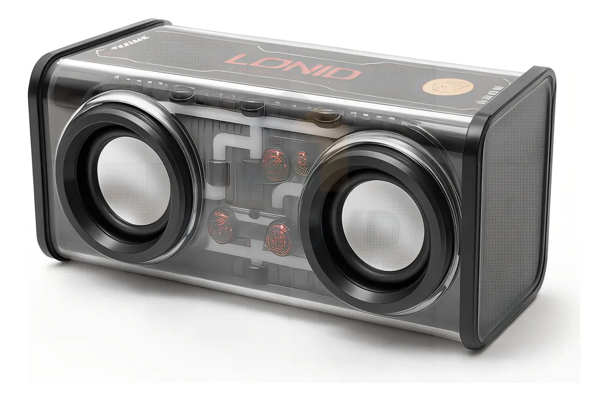 Bocina Portátil Ligero Bluetooth Tws Altavoz Inalámbrico Recargable Parlante Ldnio Luces Led Rgb Sonido Estéreo Graves Potentes Reproductor Música Negro Compacto Duradero