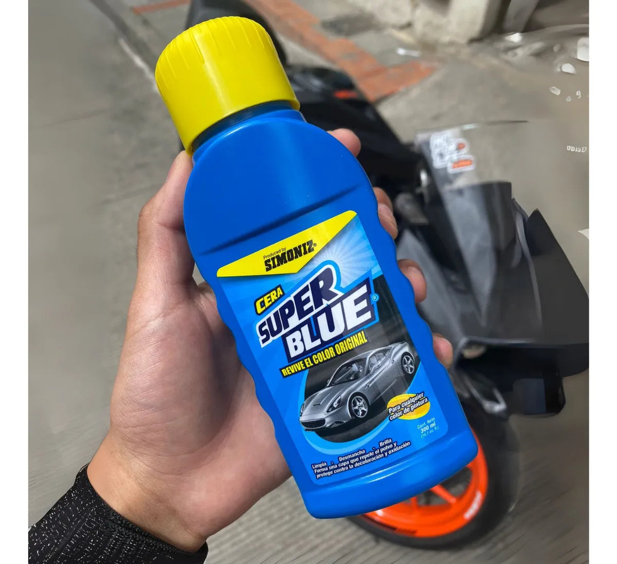 Cera Super Blue Para Brillar Vehiculos Shampoo Autobrillante