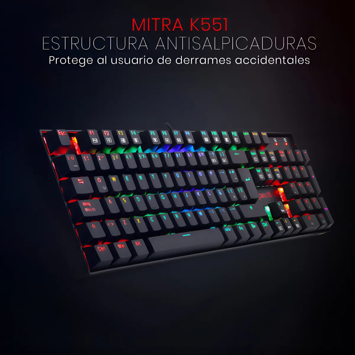 Teclado Gamer Mitra K551-rgb Negro Español Alámbrico