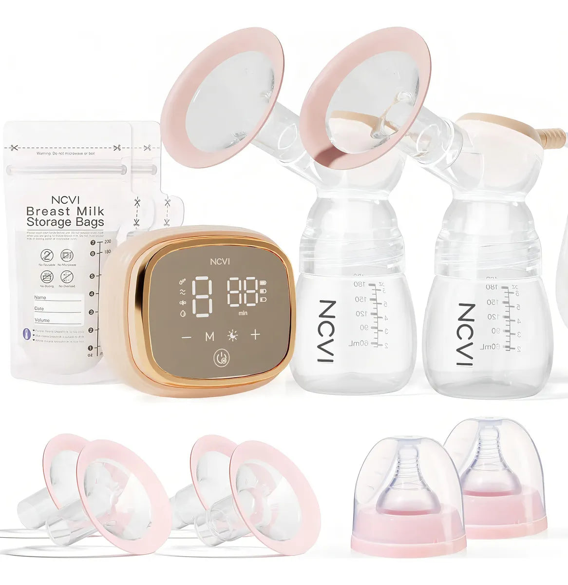 Extractor De Leche Doble Portátil Con 4400 Mah Y Luz Nocturn