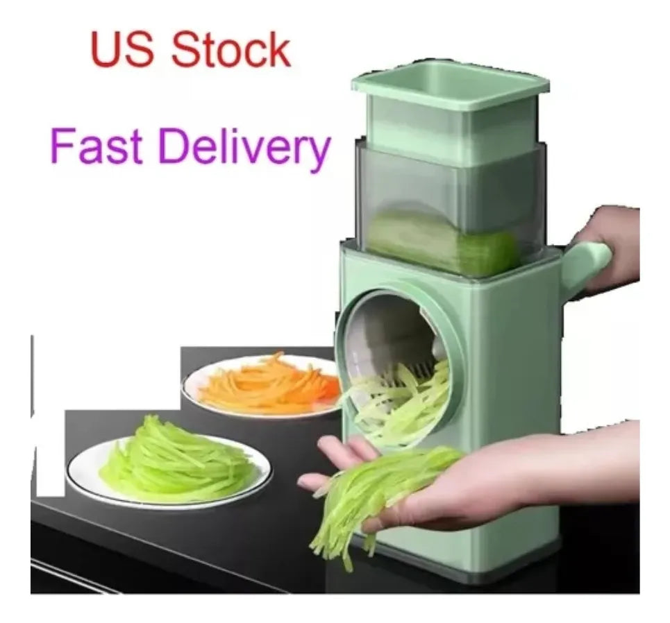Cortador De Verduras Multifuncional 3 En 1 Cuchilla Rallador Verde Claro