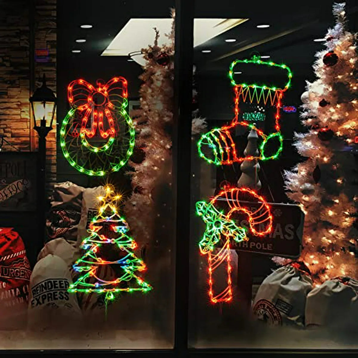 Luces Navideñas Para Ventanas, Set De 4 Luces Led Decorativa