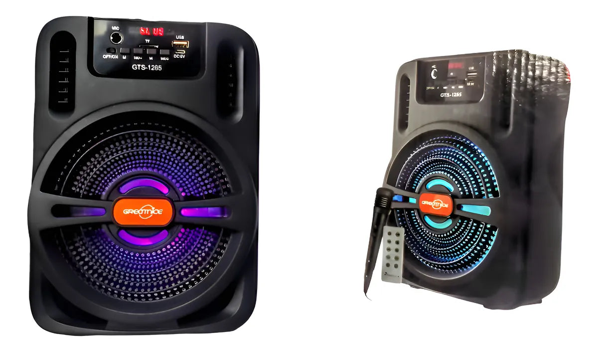 Parlante Mini Cabina Sonido Bafle Portátil Micrófono Control Diseño 1