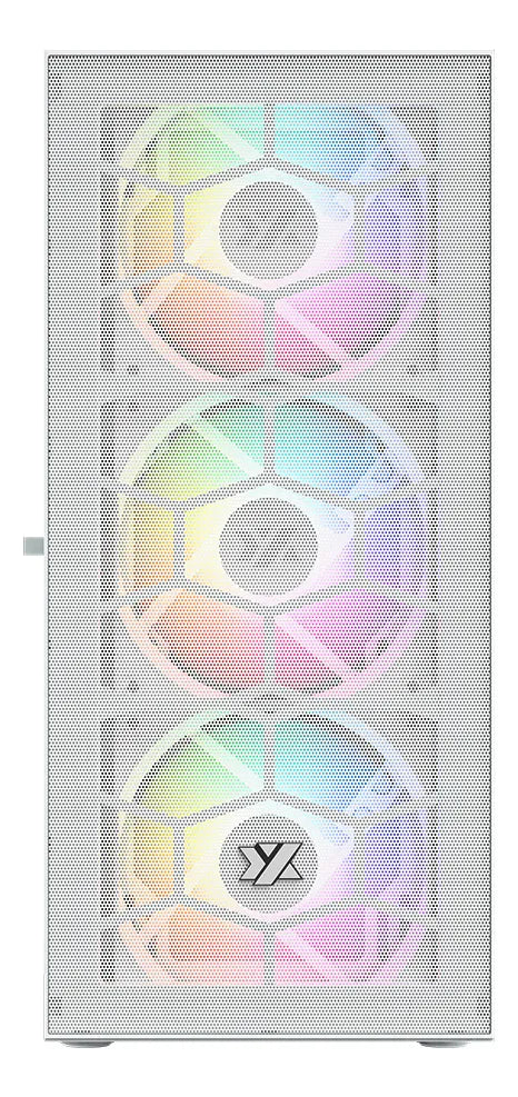 Gabinete Gamer Xyz Airone 100 Mesh White Rgb Blanco