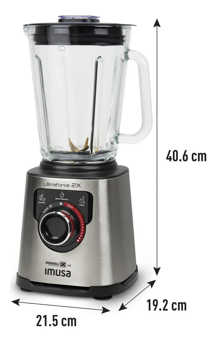 Licuadora Profesional Imusa Ultraforce 2x 1100w Acero +2 Acc Color Plateado