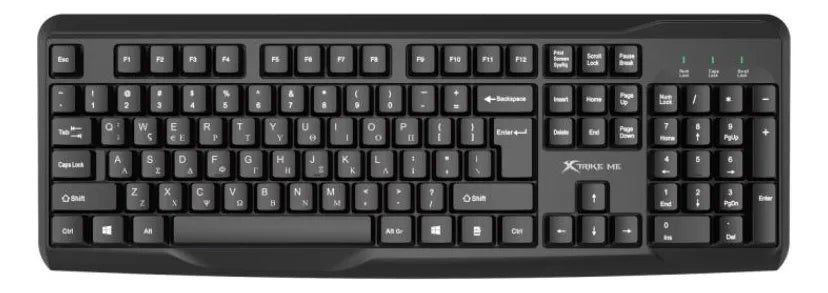 Kit Teclado Y Mouse Con Cable Usb Xtrike Me Mk-207 Combo Para Notebook Computadora Pc - Negro