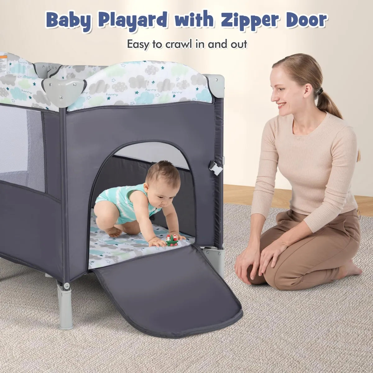 Moisés Cama 5 En 1 Con Cambiador Y Juego Para Bebés