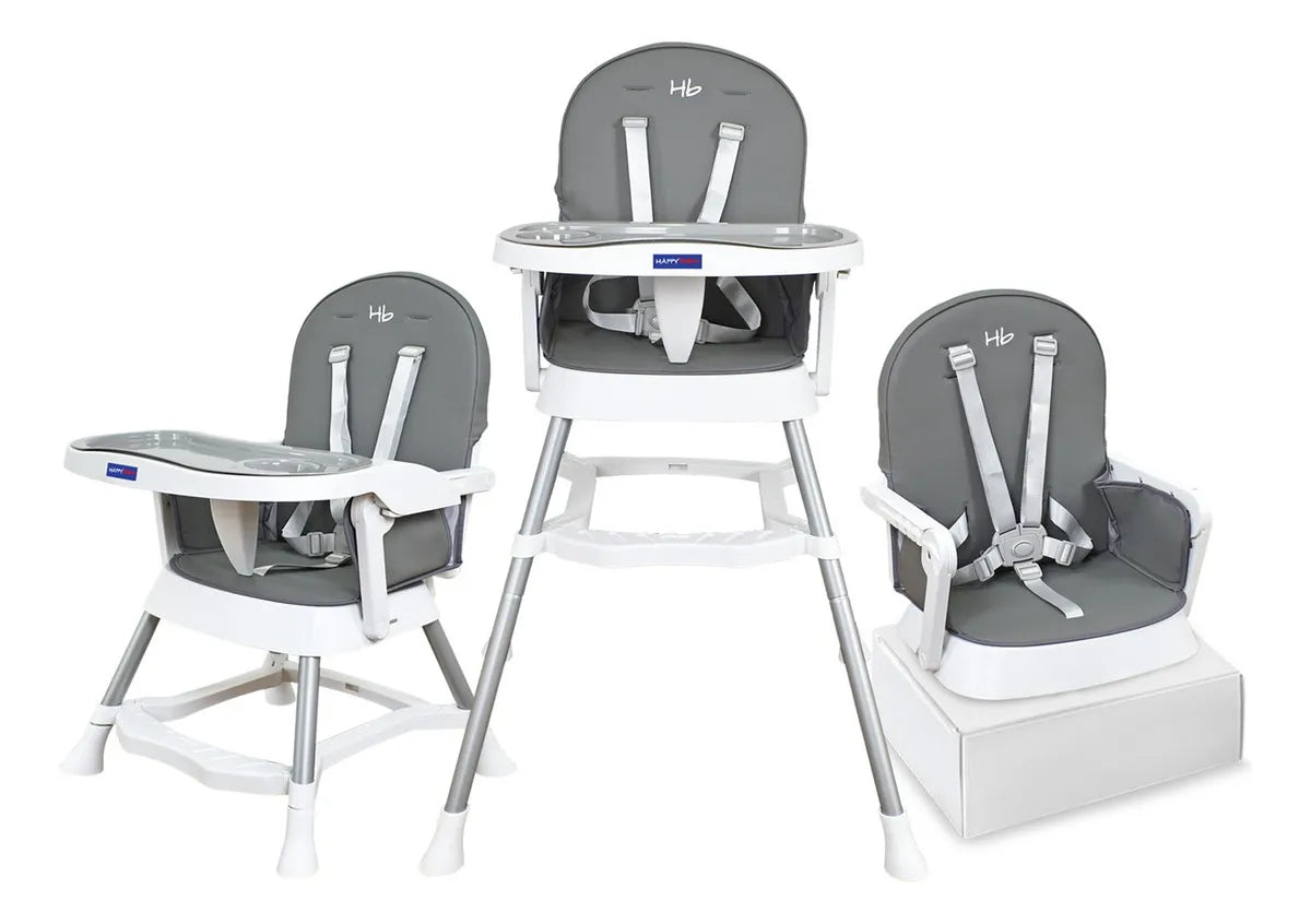 Silla Comedor Bebe 3 En 1 Lyra Happy Baby Color Gris Gris