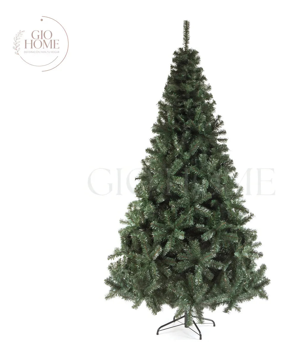 Arbol De Navidad Cascada 2.25m 1145 Puntas Gio Home Pino Navideño Look Natural Base Metalica Artificial Para Decoracion Con Bolas Adornos Extension Cintas Bombillos Botas Campanas Luces Estrella Noel