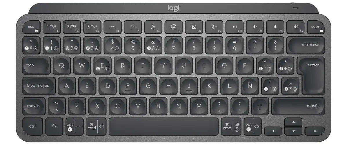 Teclado bluetooth Logitech Master Series QWERTY español color grafito con luz blanca