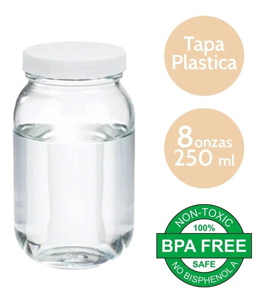 12 Frascos Envase Vidrio Almacenar Leche Materna 8 Oz
