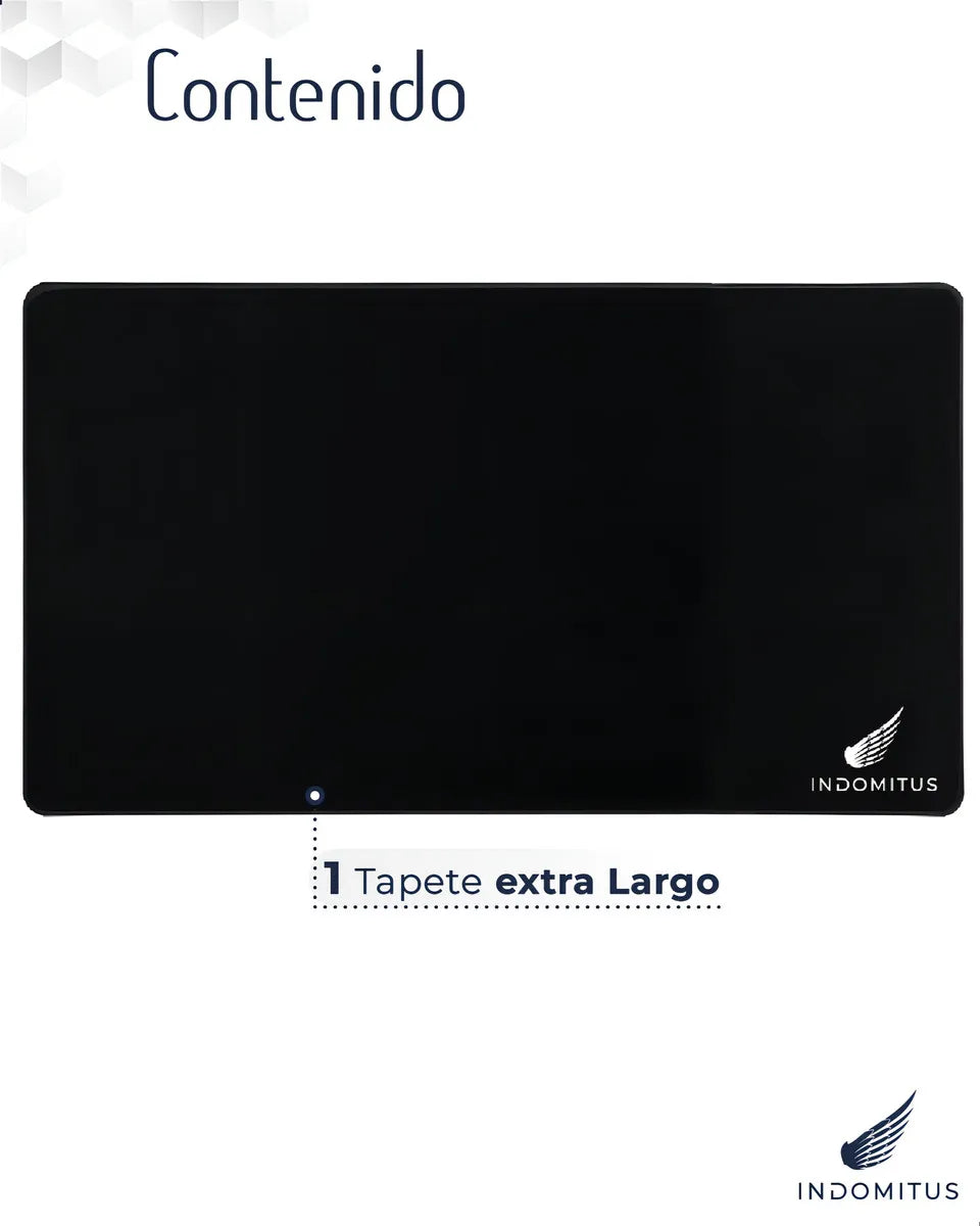 Mousepads Gamer Tapete Escritorio Extra Grande Alfombrilla de Ratón para Oficina Juegos Base Antideslizante Impermeable Keyboard Pad Color Negro Indomitus