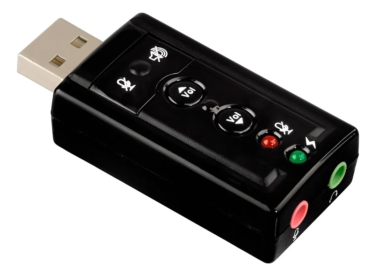 Tarjeta De Sonido Usb 7.1 Con Control De Volumen En Empaque