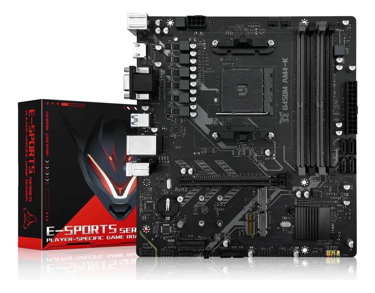 Motherboard Board B450 Am4 Placa Base B450 Amd Ryzen Negro