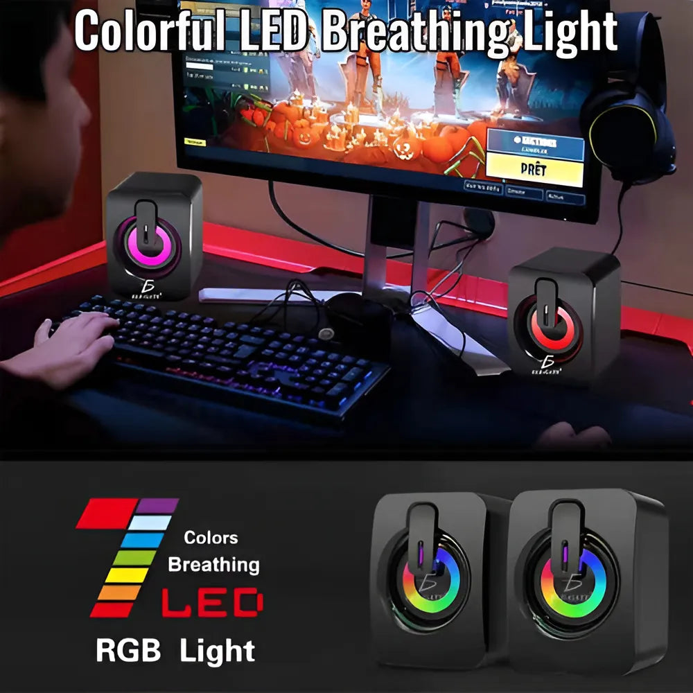 Bocina Para Computadora O Laptop Con Luz Led Rgb
