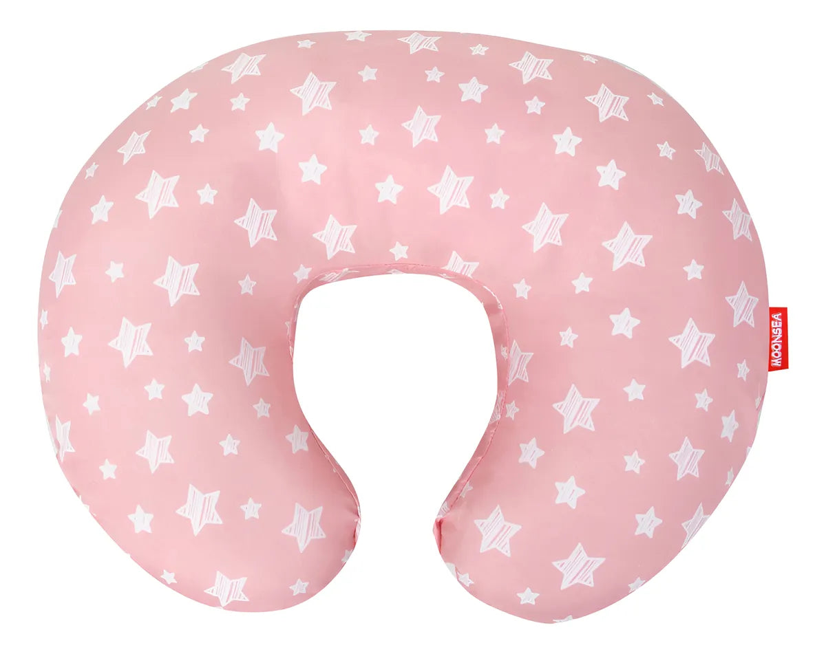 Funda De Almohada De Lactancia Rosa Con Estampado De Estrell
