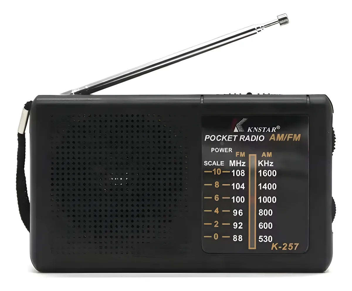 Radio Portatil Mini Am Fm Parlante Auriculares A Pilas Color Negro