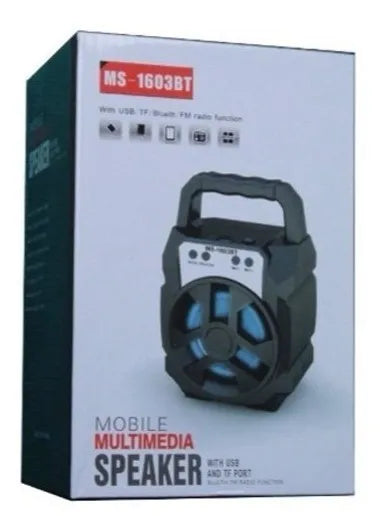 Radio Parlante Portátil Fm Bluetooth Usb Aux Tf Luz Led 4h Variado