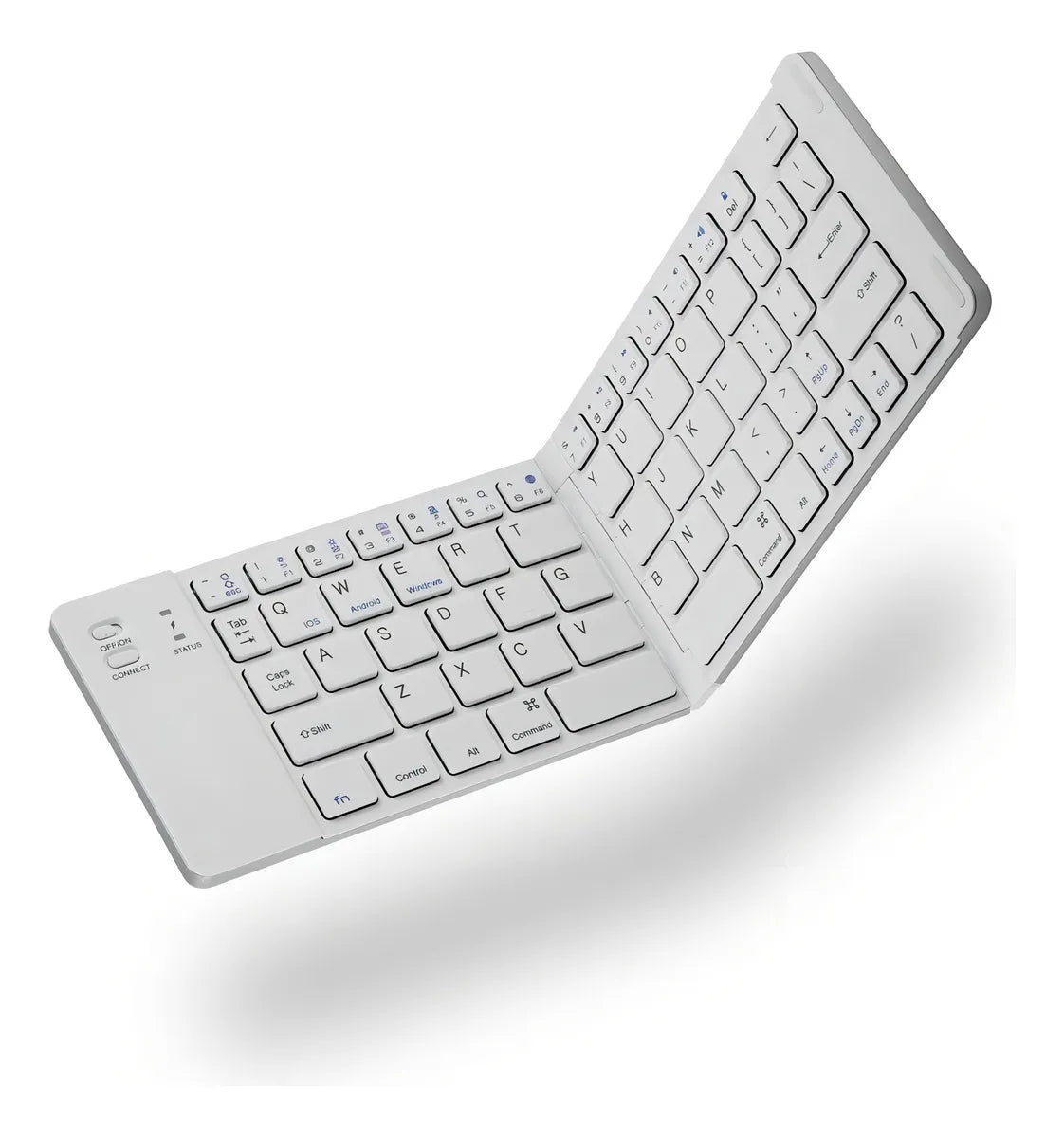 Mini Teclado Inalambrico Plegable Portatil, Bluetooth Color del teclado Blanco