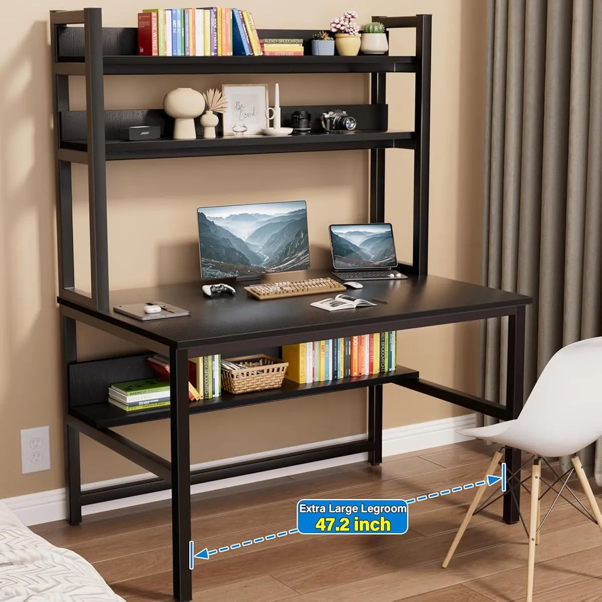 Escritorio Para Computadora Con Gabinete Y Estanterías