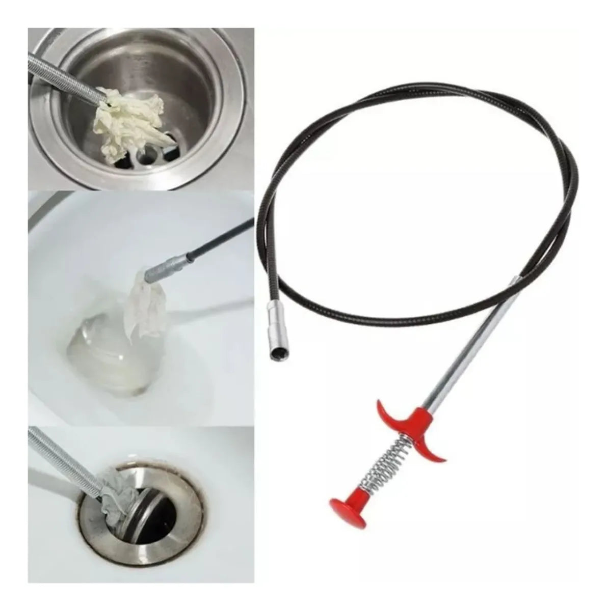 Sonda Destapa Cañería 1.60cm Lavamanos, Baños, Tinas, Duchas