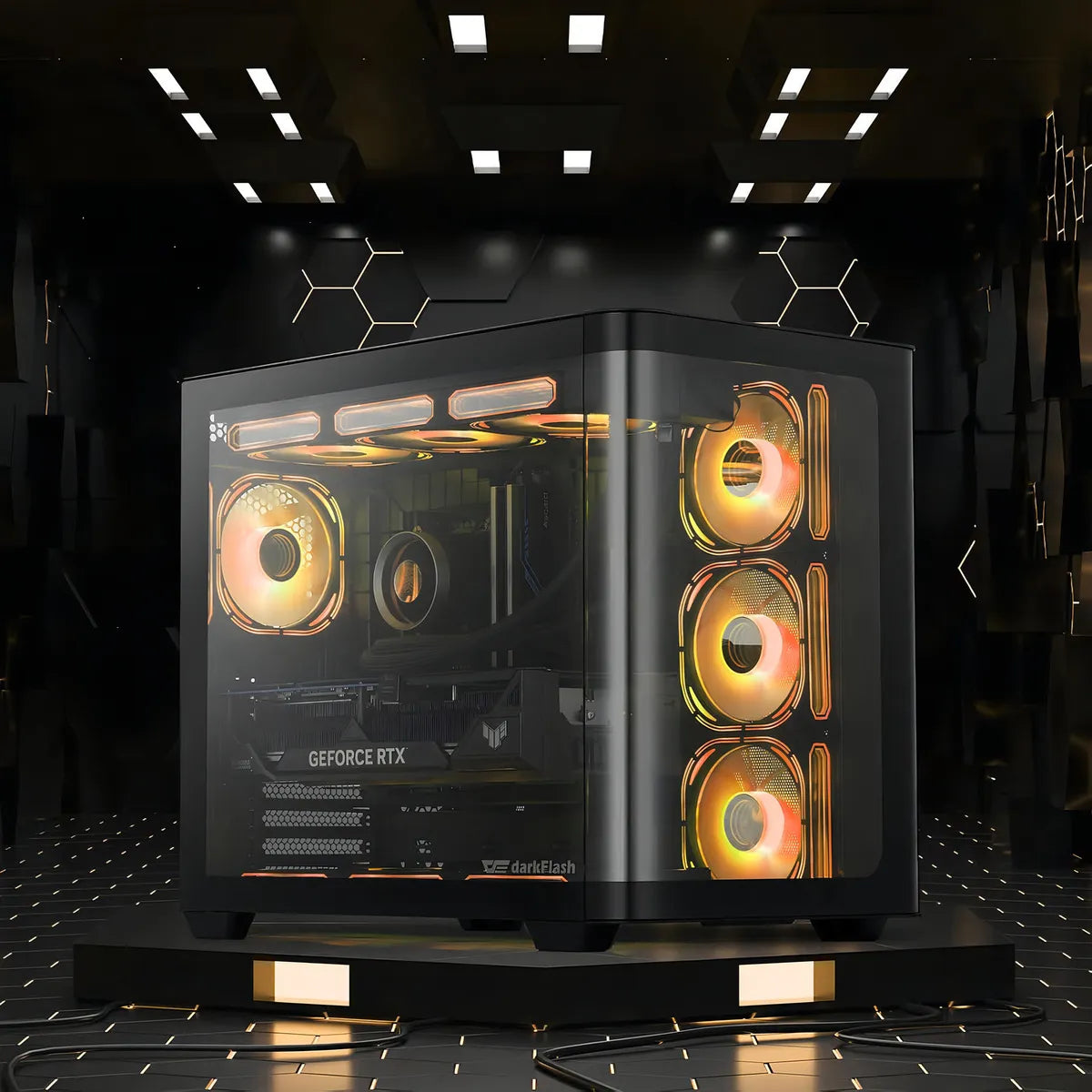 Funda Darkflash Atx Mid-tower Para Para Juegos, Enchufe T