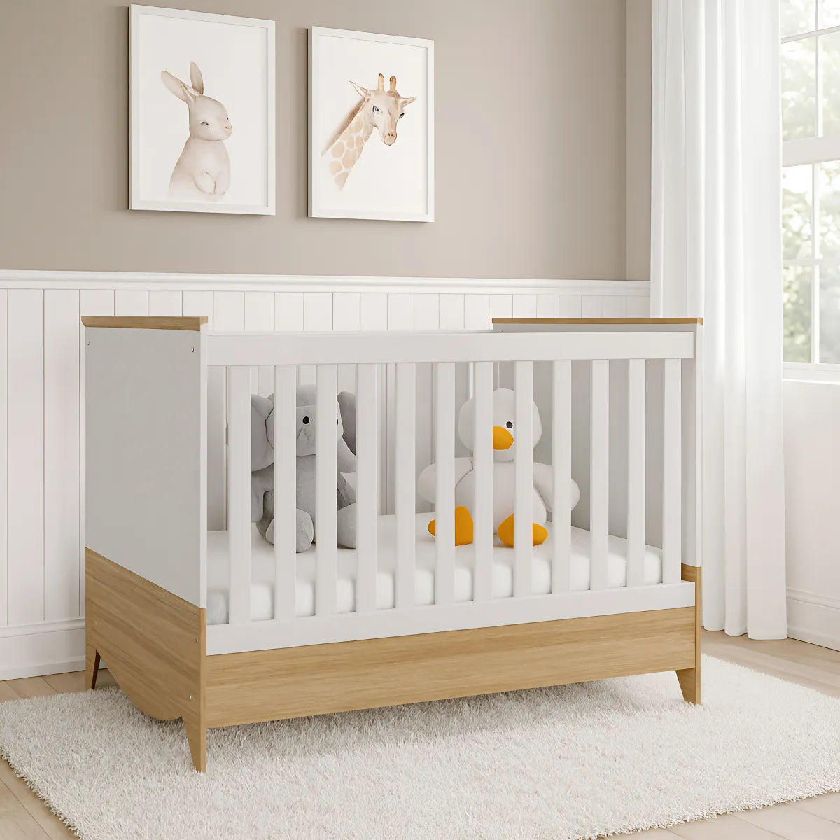 Cuna Convertible 3 En 1 Blanca Para Bebé Minicama Y Cama Blanco