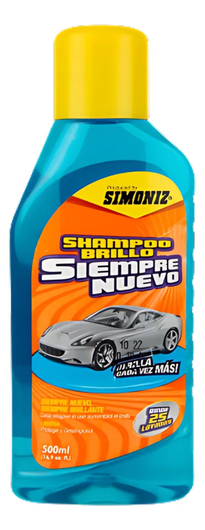 Shampoo Brillo Simoniz Siempre Nuevo 500ml Y Cera Superblue