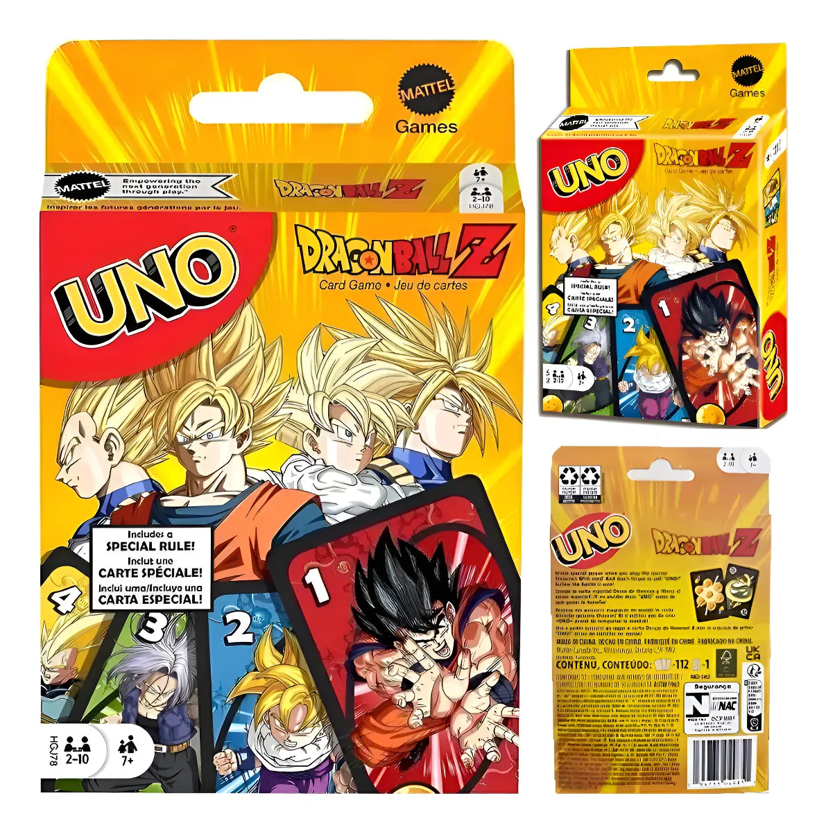 UNO Dragon Ball Z Edición Especial Fanático Colección Juego Mesa Manga Super Saiyan Wild Shenron Wish Card 112 Cartas Regalo Anime Adultos Niños 2 a 10 Jugadores Edad 7 Plus Noche Juego Familiar