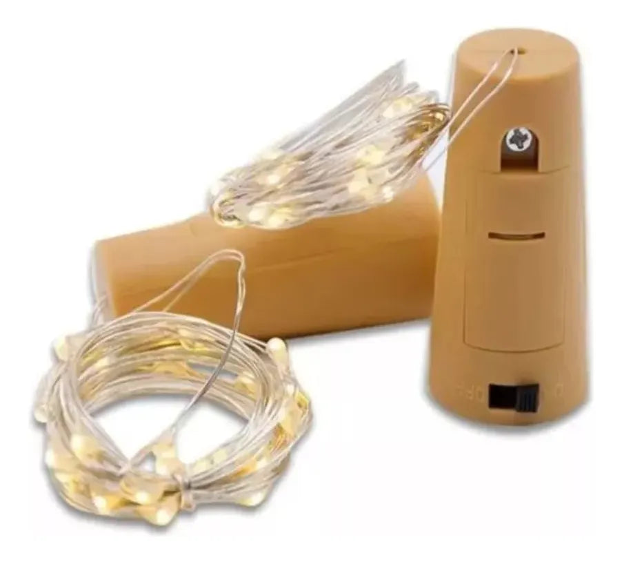 Luz Led Alambre Tipo Corcho Decoración Botellas Navidad