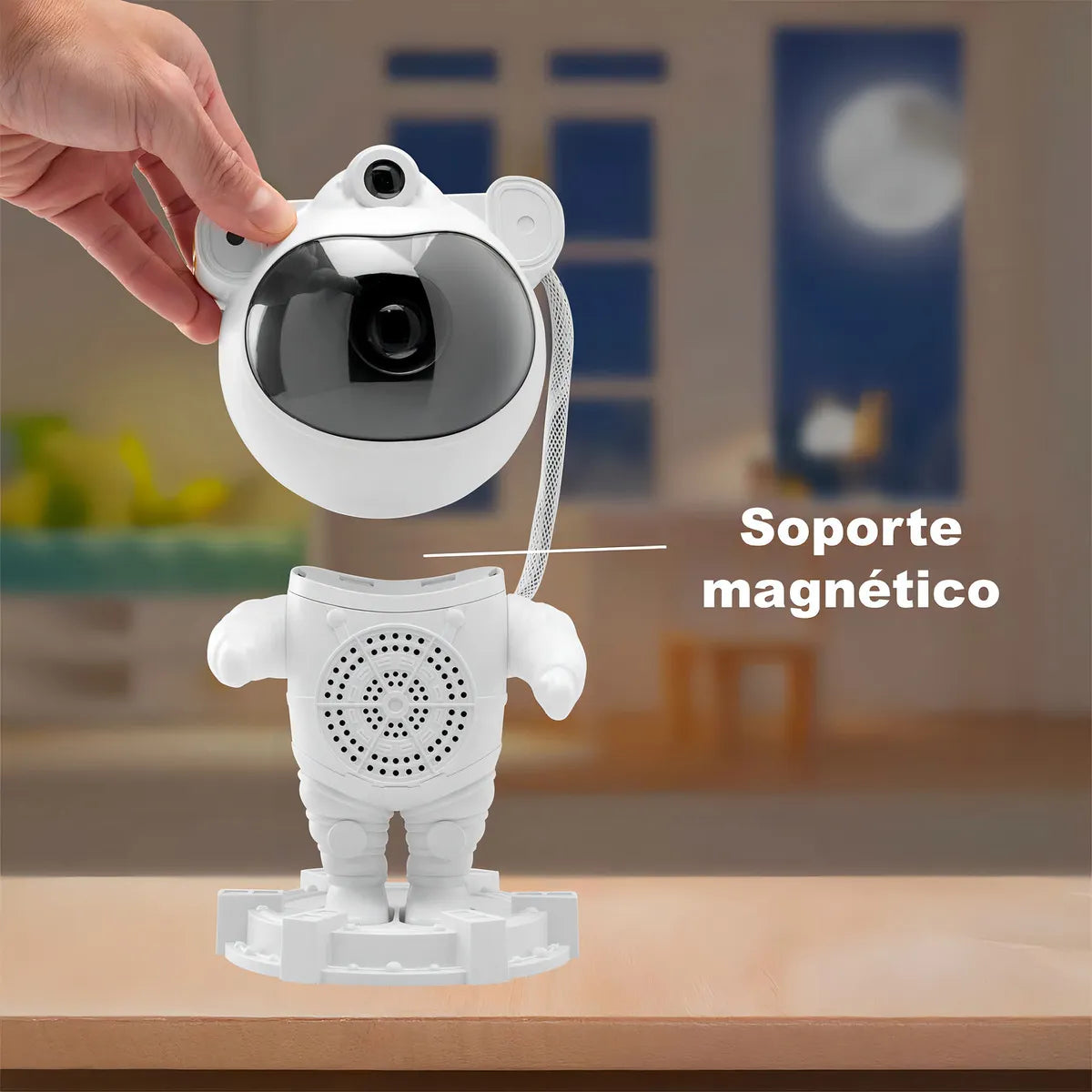 Lámpara Astronauta Proyector 360 De Estrellas Con Altavoz Bluetooth, Luz LED Multicolor Giratoria, Ideal Para Decoración De Cuartos, Regalo Original Para Niños Y Adultos.