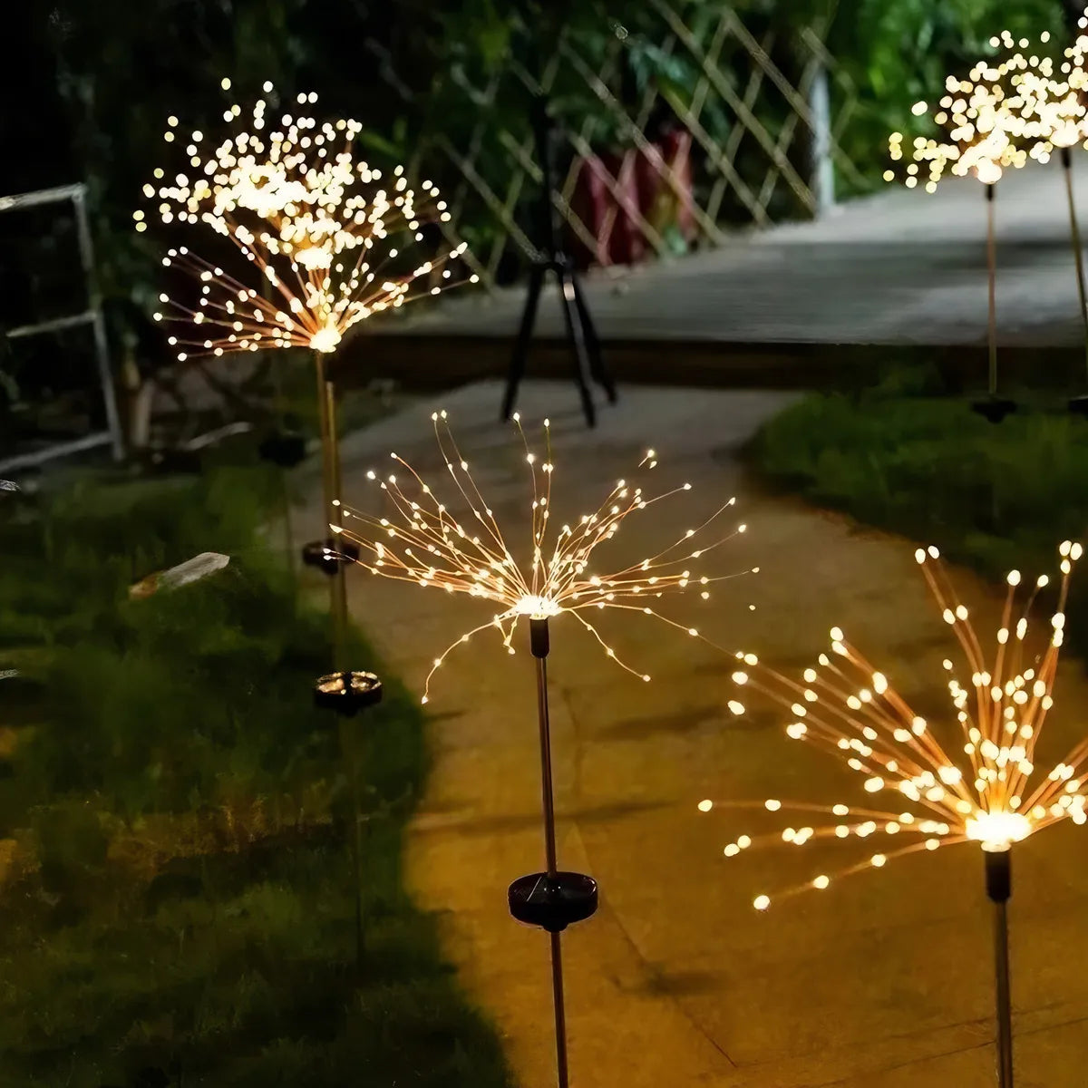 Luz Solar Navidad 2 Unidades Amarillo Hadas Fuego Artificial Luces Navidad Luces Led Decorativas Navidad Luces Navideñas Exterior Luces Adoros Navidad Exterior Qatarshop