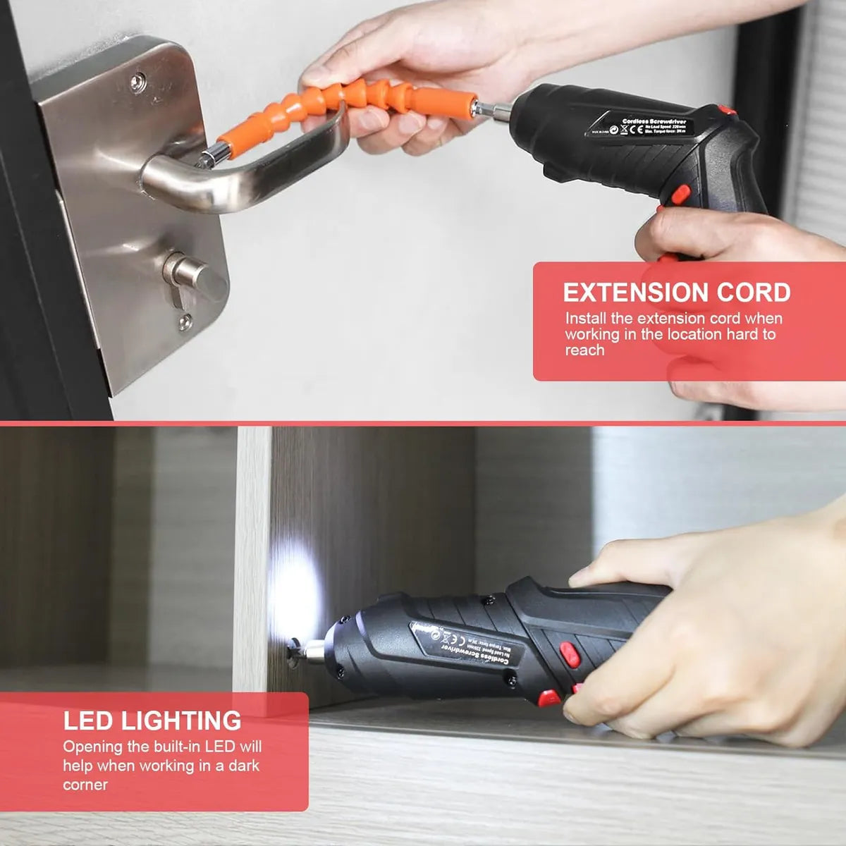 Destornillador Inalambrico Electrico 47 En 1 Recargable Negro