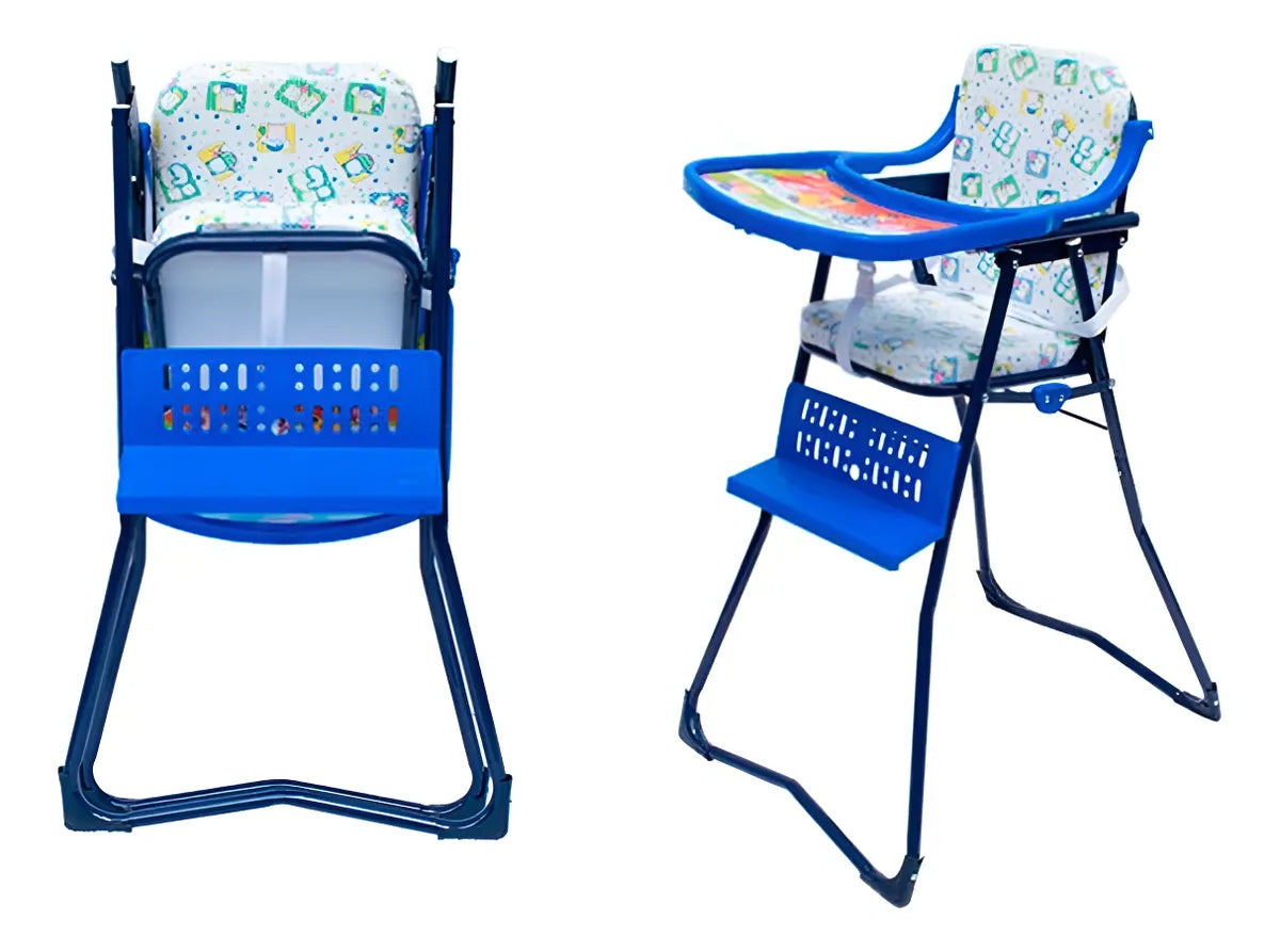 Silla Comedor Plegable Para Bebe Niña Y Niño Azul Comedor