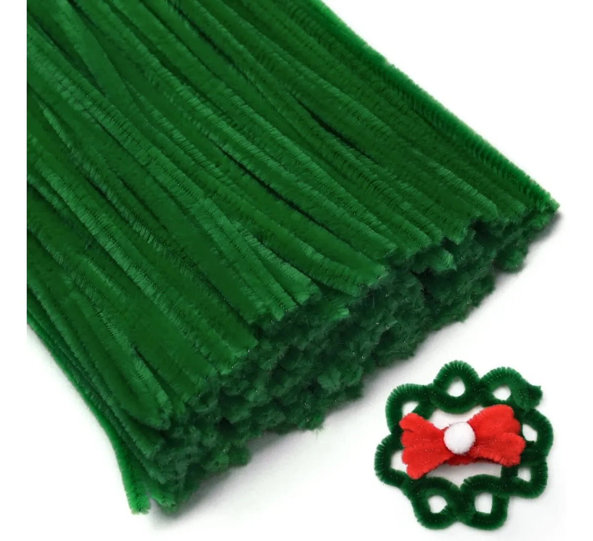 Limpia Pipas Chelines X 100 Unidades Verde Navidad Flores Lisa