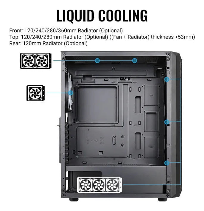 Gabinete Gamer Aerocool Beam 4 Ventiladores Argb Rgb