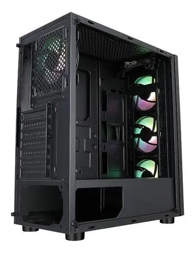 Caja Gabinete Iceberg Crystal G9 Atx X4 Ventiladores Rgb Negro