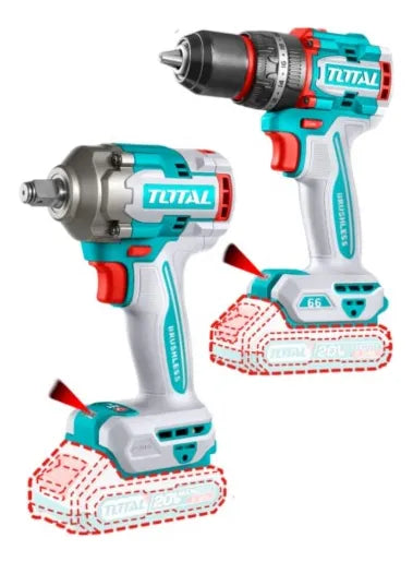 Combo Total Taladro+llave De Impacto Y Acces. Utckli20275 - Azul