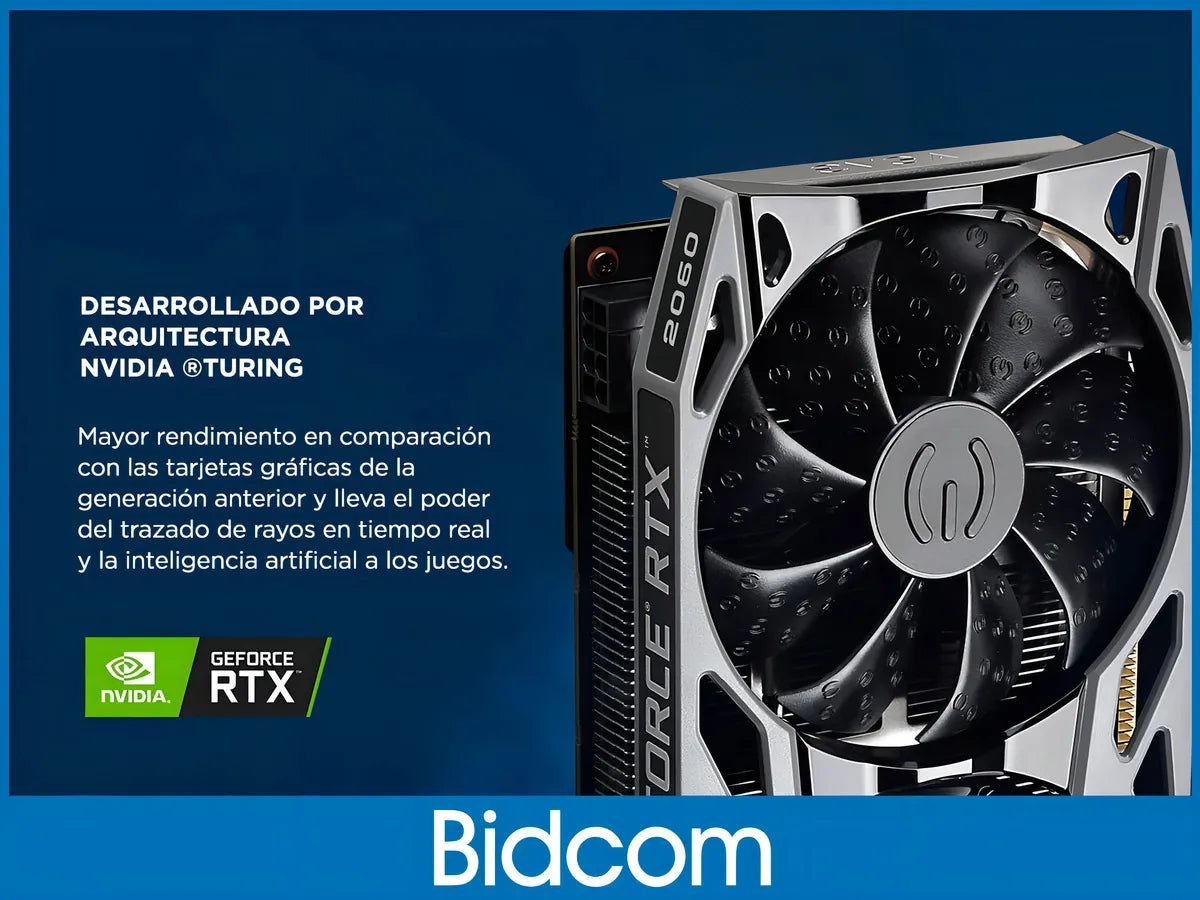 Tarjeta de video Nvidia Evga KO Gaming GeForce RTX 20 Series RTX 2060 06G-P4-2068-KR 6GB