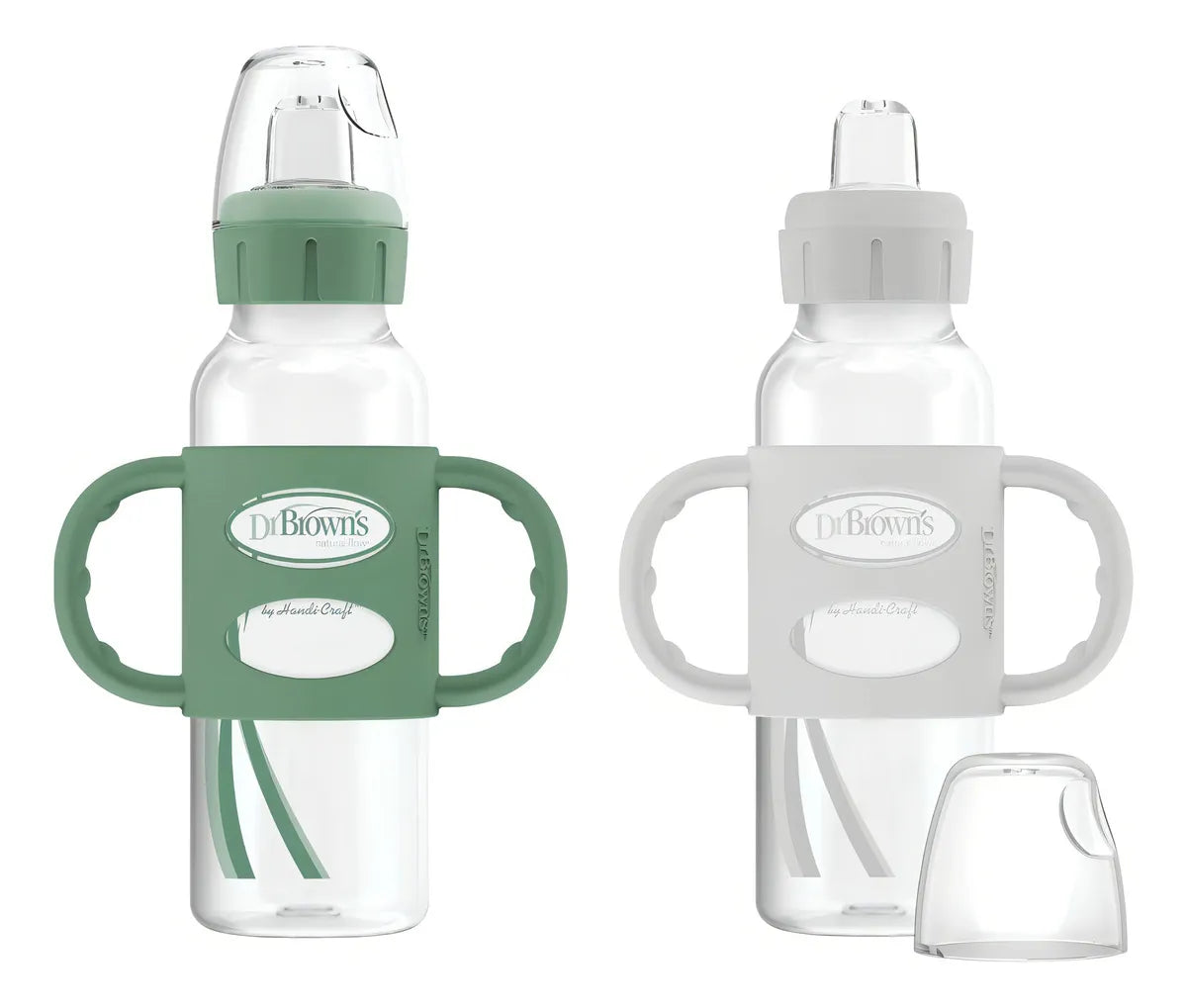 Vaso Entrenador Bebe Dr. Browns Tetero De Transición 2unid Color Verde-gris