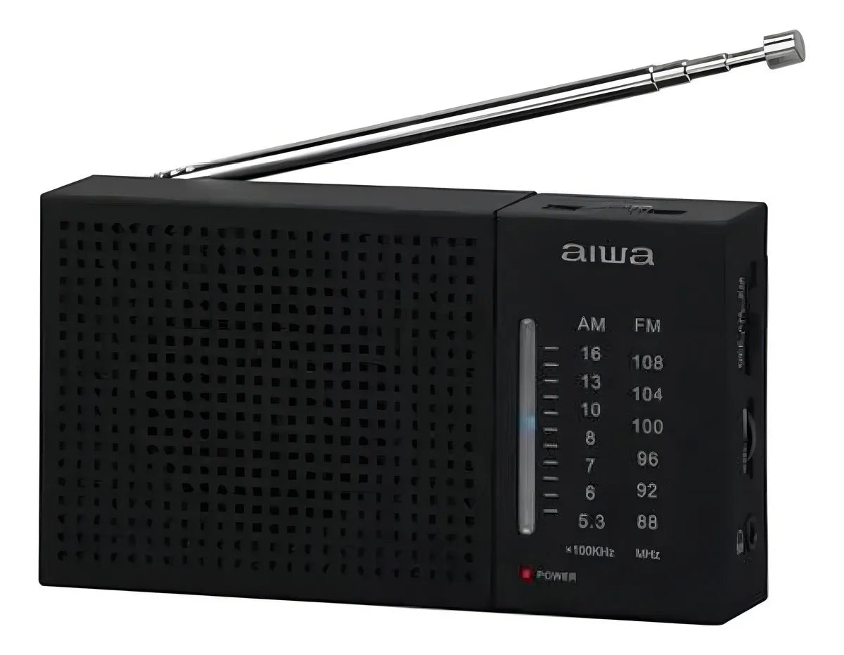 Radio Aiwa Fm Am Análogo Parlante Portátil Color Negro