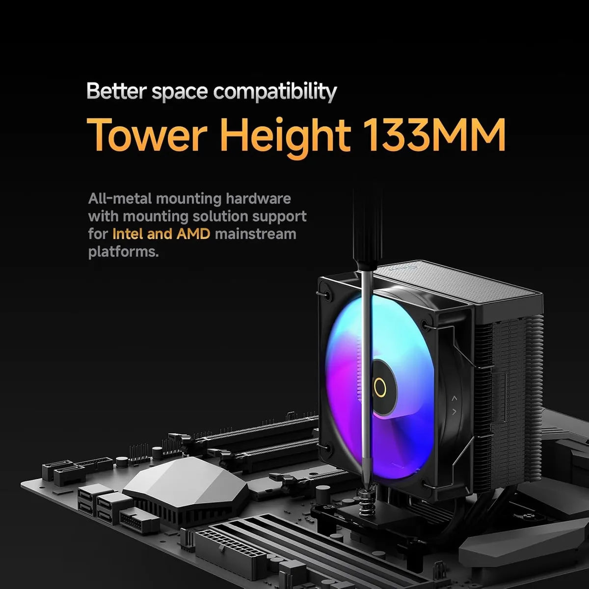 Disipador Ocypus Gamma A40 Bk Argb 2400 Rpm Amd Intel Negro