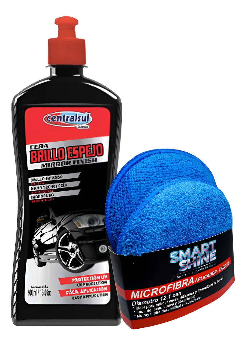 Kit Cera Efecto Brillo Espejo Centralsul 500ml + Aplicador E