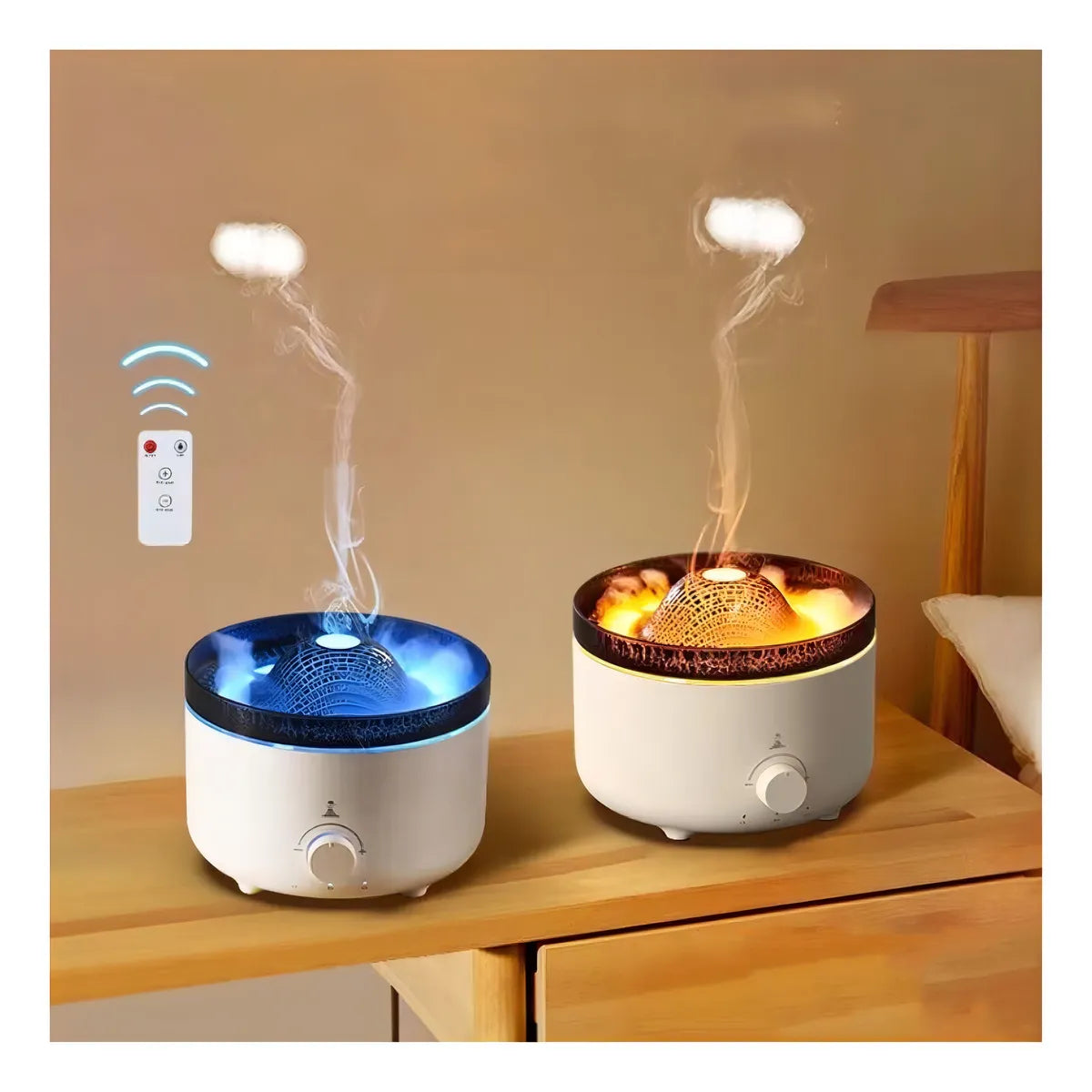 Humificador Difusor De Aromas Volcan Led 560m Esencia Color Blanco