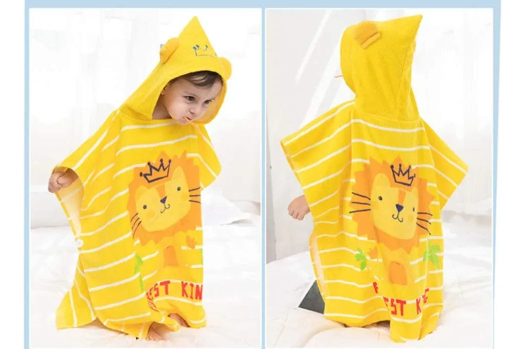 Toalla De Algodon Con Capucha Para Ninos Divertida Y Absorbe