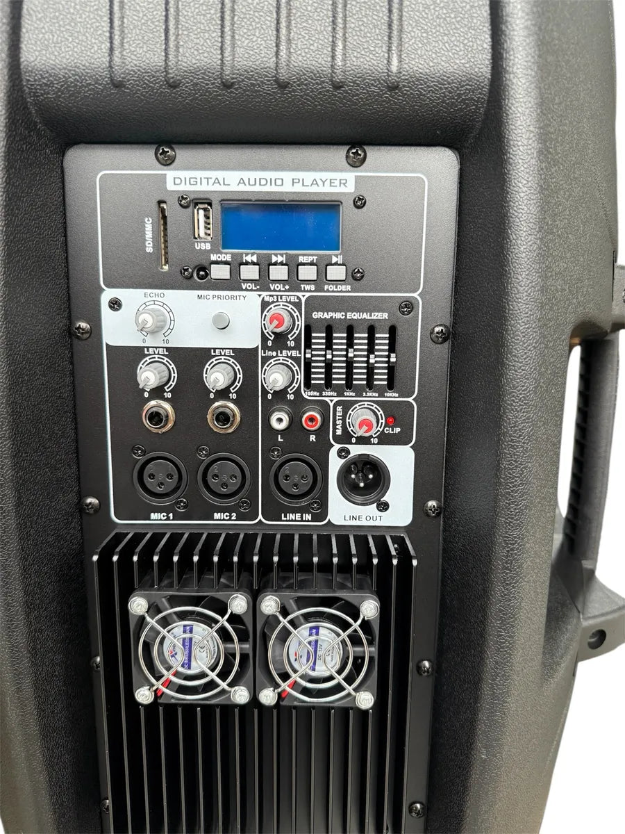 Cabina Activa 15 Audio Sound As-900 Base Y Micrófono 9000w Negro