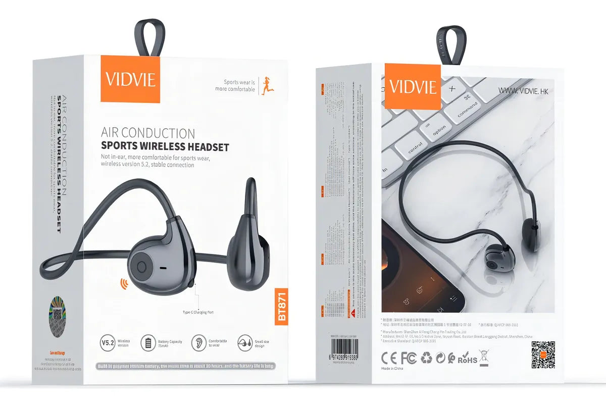 Audifonos De Conduccion Osea Vidvie Bt871 Color Negro