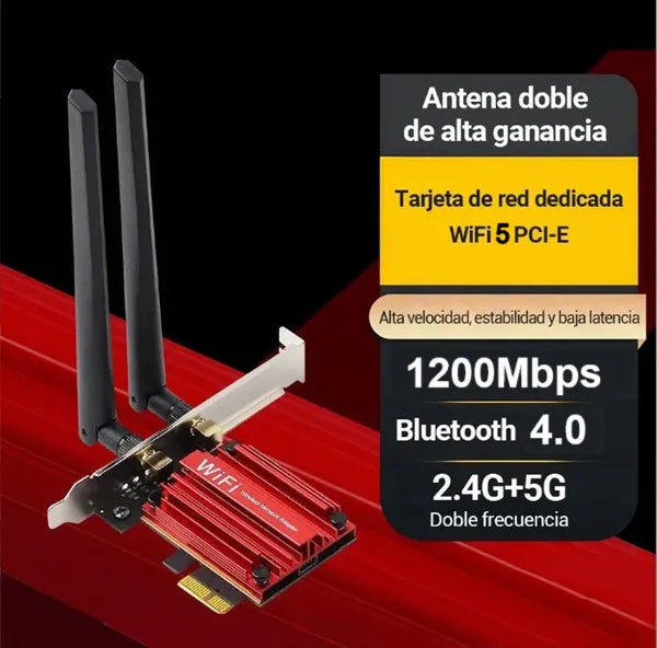 Adaptador Wifi Bluetooth Pc Tarjeta Red Pcie Doble Banda 5g