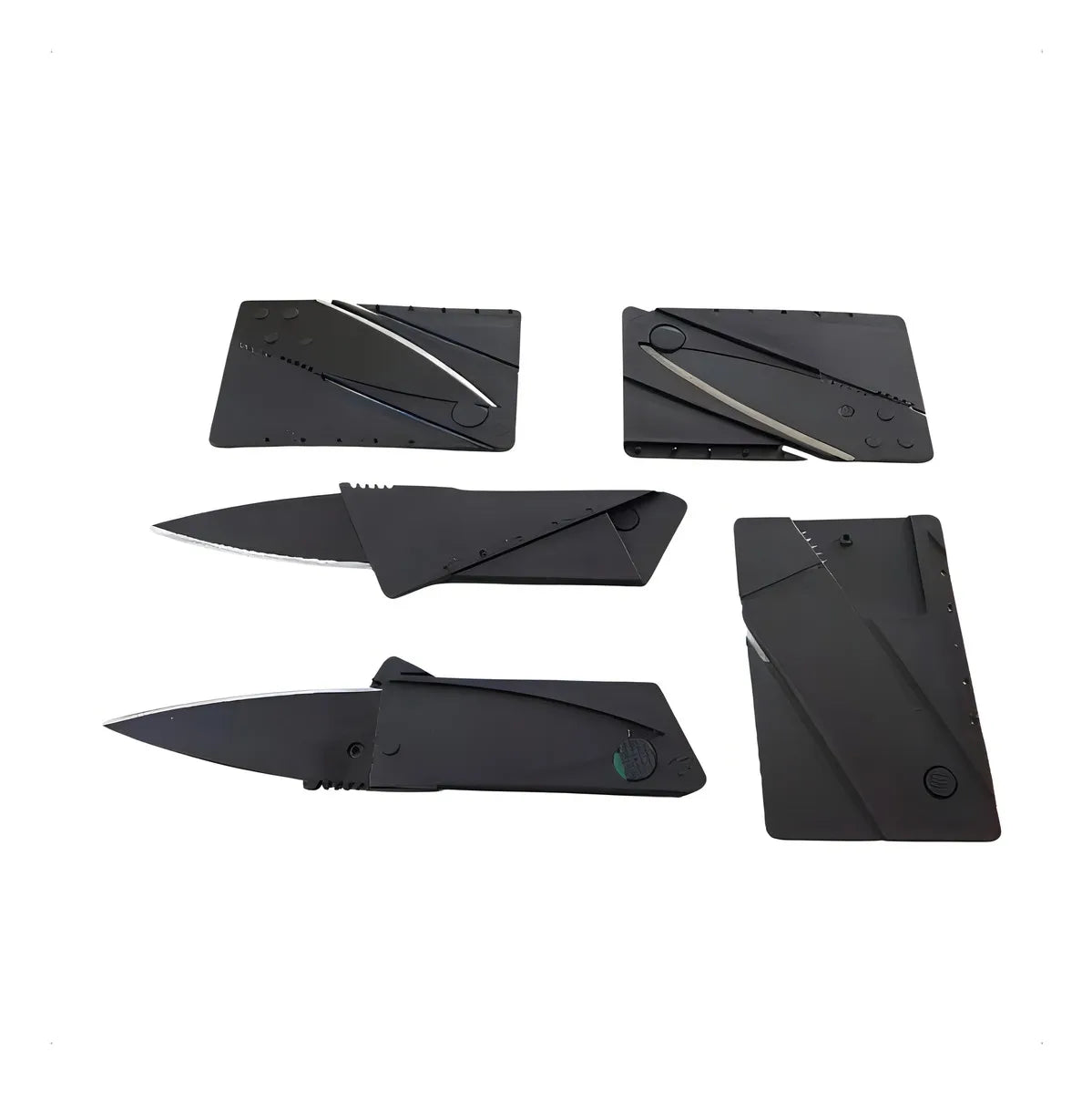 Tarjeta portátil plegable con cuchillo, cartera negra, defensa personal